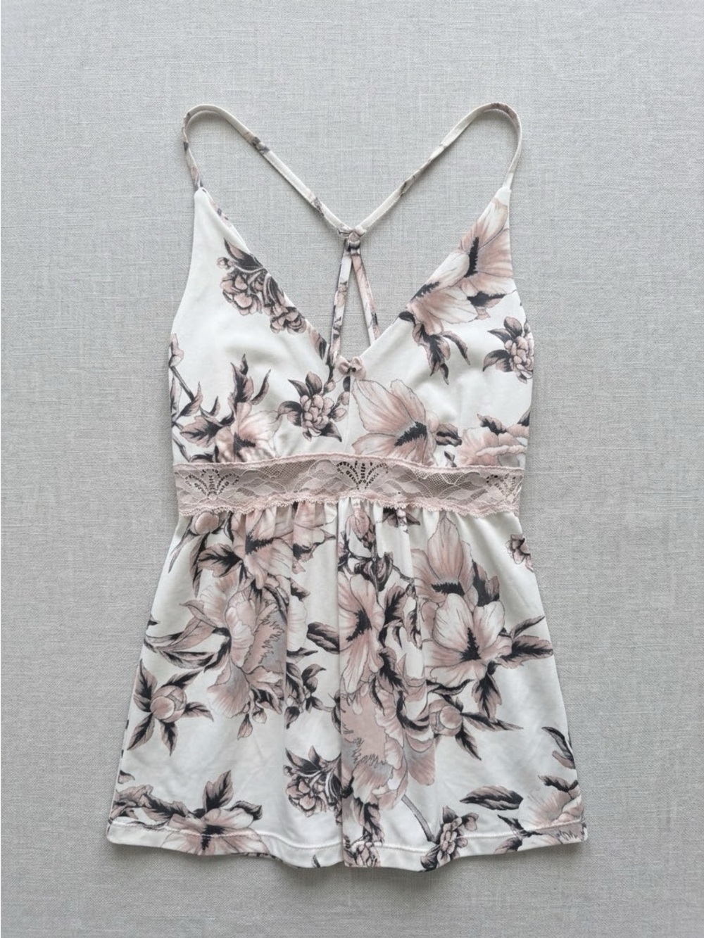 La Vie En Rose Pink Floral Lace-Trim Tank